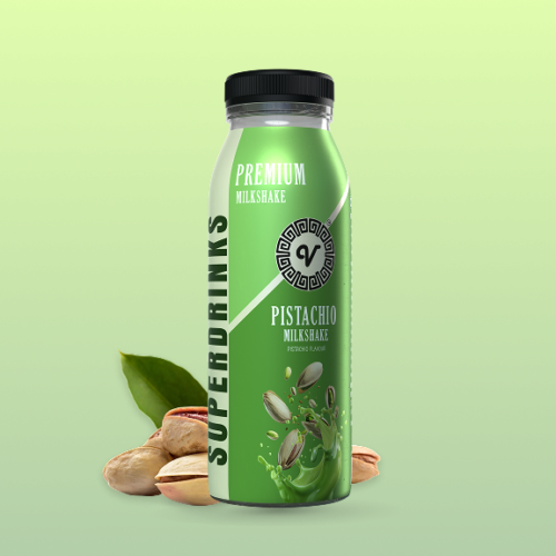 SuperDrinks Pistachio Milkshake, (Pack of 6 - 180ml Each)