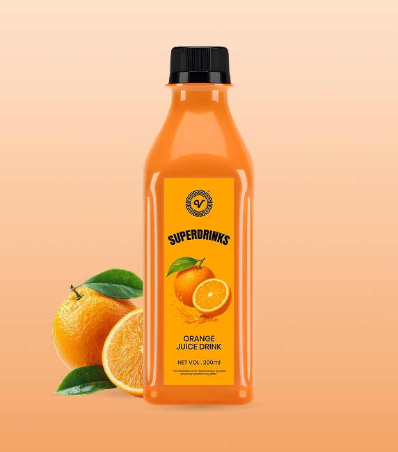 SuperDrinks Orange juice drink, (Pack of 1 - 200ml)